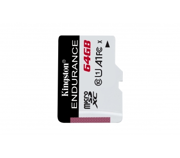 Carte Mémoire 64GBmicroSDXC Endurance 95R/30W C10 A1 UHS-I Card Only - Kingston