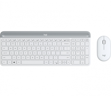 Clavier Logitech Slim WRLS Keyboard-Mouse Combo MK470 - OFFWHITE - DEU - Logitech
