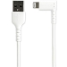 1m / 3.3ft Angled Lightning to USB Cable - Heavy Duty MFI Certified Lightning Cable - White - USB to Lightning (RUSBLTMM1MWR) - Startech