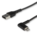 2m / 6.6ft Angled Lightning to USB Cable - Heavy Duty MFI Certified Lightning Cable - Black - USB to Lightning (RUSBLTMM2MBR) - Startech