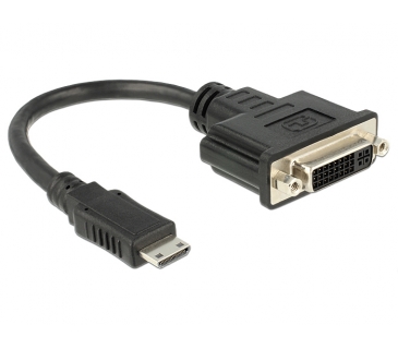 Adaptateur Ecran Delock HDMI AdapterHDMI mini C - DVI(24+1) St/Bu Black - Delock