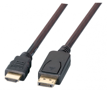 Adaptateur Ecran EFB EFB DisplayPort auf HDMI A, St.-St., 1m, Black