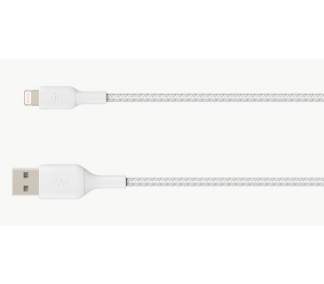 Câble USB Lightning to USB-A Cable Braided 1M Whit - Belkin
