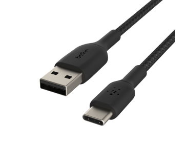 Câble USB USB-A to USB-C Cable Braided 0.15M Black - Belkin