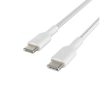 Câble USB USB-C to USB-C Cable Braided 1M White - Belkin