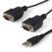 2 Port FTDI USB to Serial RS232 Adapter Cable with COM Retention - Startech