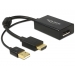 Delock HDMI AdapterA - Displayport St/Bu +USB Strom 4K - Delock