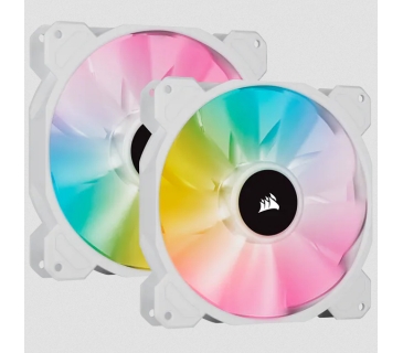 Ventilateurs Boîtier Corsair SP Series White SP140 RGB ELITE 140mmRGB LED Fan with AirGuide Dual Pack with Lighting Node CORE - Corsair