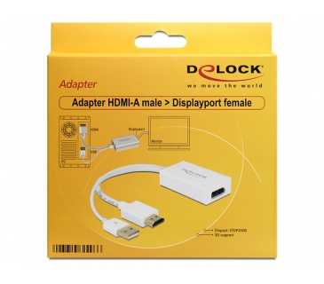 Adaptateur Ecran Delock HDMI Adapter KabelHDMI A - Displayport St/Bu - Delock