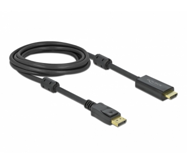 Câble Ecran DELOCK DisplayPort 1.2 HDMI Cable 4K 60Hz 3m aktiv Black