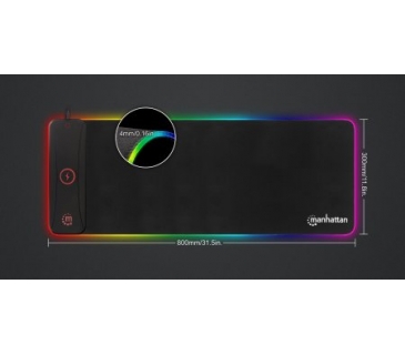 Tapis souris Manhattan MANHATTAN XXL RGB LED Gaming-mit Indutionsladegerat