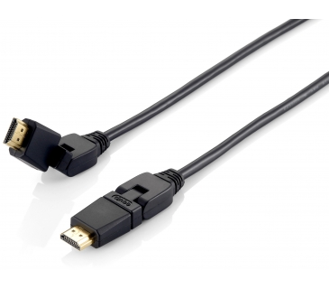 Câble Ecran HDMI High Speed Cable 2m Ethernet drehb. Stecker black - Equip