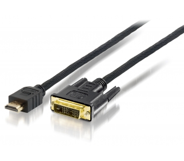 Câble Ecran HDMI Adapterkabel HDMI-DVI 10.00m Black - Equip