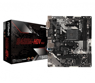 Carte Mère Asrock B450M-HDV R4.0 AMD AM4 MATX 2xDDR4 1xM.2 - Asrock