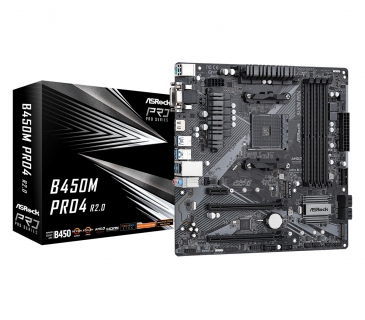 Carte Mère Asrock B450M PRO4 R2.0 AMD AM4 MATX - Asrock