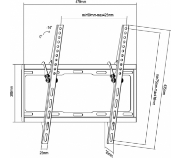 Fixation TFT LCD TV Conceptronic 32 -55 FLAT SCR TILT WM Brack