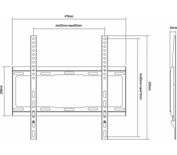 Fixation TFT LCD TV Conceptronic 32 -55 FLAT SCR FIXED WM Brack