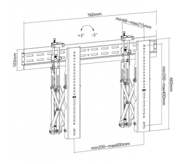 Fixation TFT LCD TV Equip Wall Mount 37 -70 /45kg 1TFT 1Gelenk Push-In-Pop sw - Equip