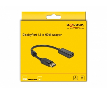Adaptateur Ecran Delock DELOCK Displayport Adapter DP - HDMI Buchse 4K Passiv schwa
