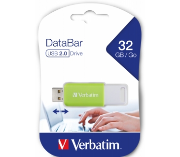 Mémoire USB Verbatim USB-Stick 32GB Verbatim V DataBar USB 2.0 Drive Green retail