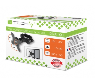 Fixation TFT LCD TV Techly Masthalterung for 13-30 Monitore, Black - Techly