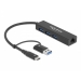 DELOCK 3 Port USB 3.2Gen1 Hub Gigabit LAN USB Typ-C o. Typ-A