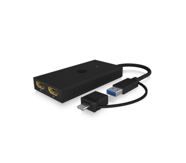 HUB Adapter USB / A / C Multi Splitter IcyBox mobiler USB 3.2 zu Dual HDMI retail - Icy Box