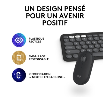 Clavier Logitech Pebble 2 Combo for Mac TONAL GRAPHITE FR - Logitech