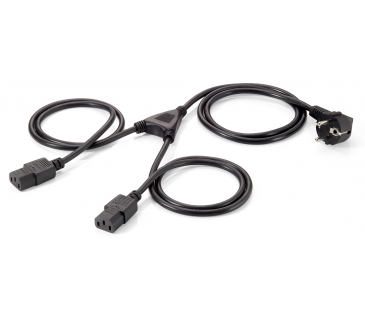 Multiprise Y-Netzanschlusskabel Equip Schuko -> 2x IEC C13 St/Bu 1,80m - Equip