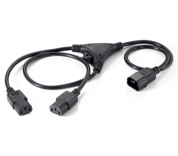 Multiprise Y-Netzverlangerung Equip IEC C14 -> 2x IEC C13 St/Bu 1,60m - Equip