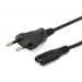 Y-Netzverlangerung IEC C7 - 2pin 3M St/Bu Black - Equip