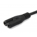 Y-Netzverlangerung IEC C7 - 2pin 3M St/Bu Black - Equip