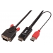 Kabel HDMI an VGA aktiv, 2m Stecker / Stecker