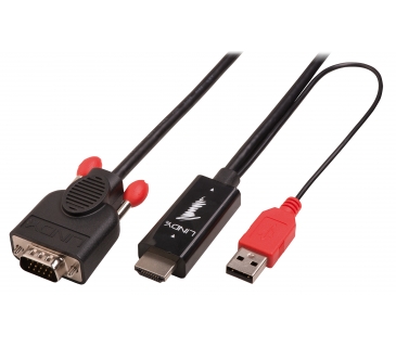 Câble Ecran Kabel HDMI an VGA aktiv, 2m Stecker / Stecker