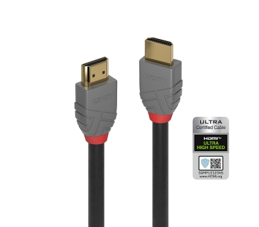 Câble Ecran Lindy HDMI Cable Ultra High Speed 0,5m, Anthra Line
