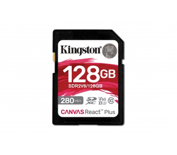 Carte Mémoire SD Card 128GB Kingston SDXC React+ 280R/100W Reader retail retail - Kingston