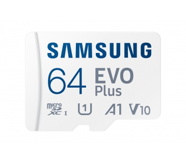 Carte Mémoire EVO PLUS microSD 64GB 2024 incl. SD Adapter memory card UHS-I U3 Full HD and 4K UHD 160MB/s read BE (P) - Samsung