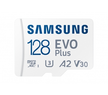 Carte Mémoire EVO PLUS microSD 128GB 2024 incl. SD Adapter memory card UHS-I U3 Full HD and 4K UHD 160MB/s read BE (P) - Samsung