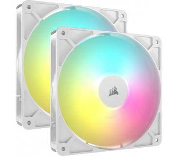 Ventilateurs Boîtier Corsair Cooler 140*140*25 RS140 WHITE ARGB PWM Dual Pack - Corsair