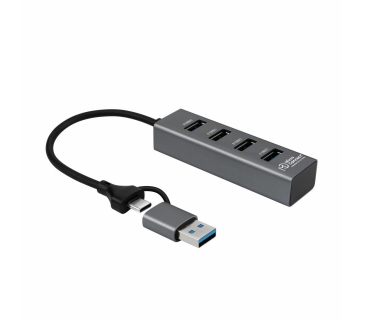 HUB Adapter USB / A / C Multi USB 3.0 Hub 4-Port with USB-C & A connectors, 5Gbps, 0,15m