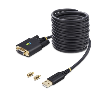 Câble USB STARTECH.COM 10ft/3m USB to Null Modem Serial Adapter Cable COM Retention FTDI USB-A to RS232 Changeable DB9 Screws/Nuts - Startech