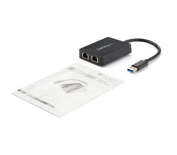 Câble USB USB 3.0 to Dual Port Gigabit Ethernet Adapter NIC w/ USB Port - Startech