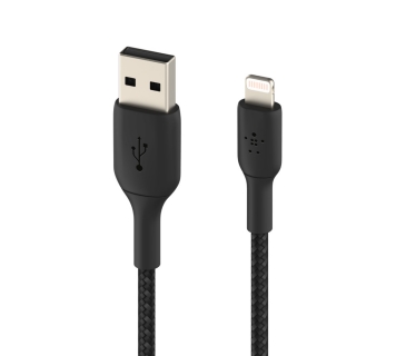 Câble USB Lightning to USB-A Cable Braid 1M Black - Belkin