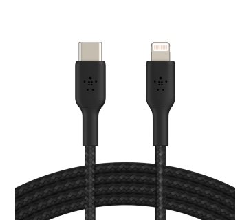 Câble USB Lightning to USB-C Cable Braid 1M Black - Belkin