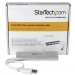 4 Port Portable USB 3.0 Hub with Built-in Cable - Aluminum a