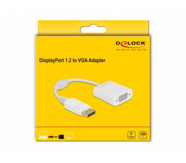 Adaptateur Ecran Delock DELOCK Adapter DisplayPort 1.2 Stecker zu VGA Buchse White