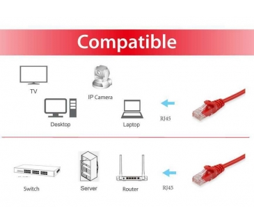 Câble Réseau Cat6 ECO Patchcable Cat6 U/UTP 20.0m rot bulk - Equip