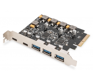 Controlleur Digitus PCI Card 2x USB-C 3x USB-A