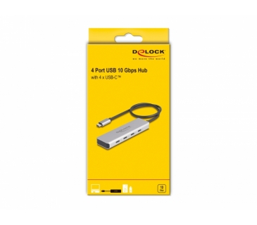 HUB Adapter USB / A / C Multi DELOCK USB 10 Gbps USB Type-C Hub with 4x USB Type-C