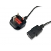 IEC-Stromkabel UK-BS1363 - C13 2m St/Bu Black - Equip